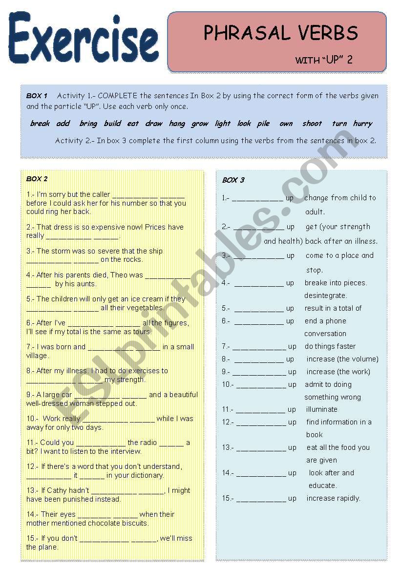 PHRASAL VERBS WITH 