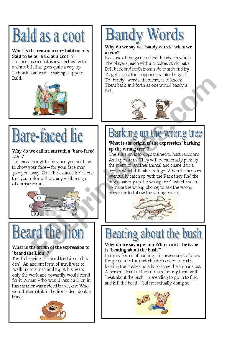 English Idioms - B worksheet