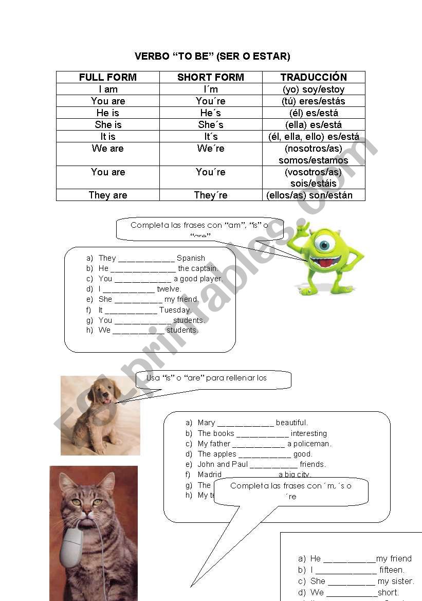 To be worksheet