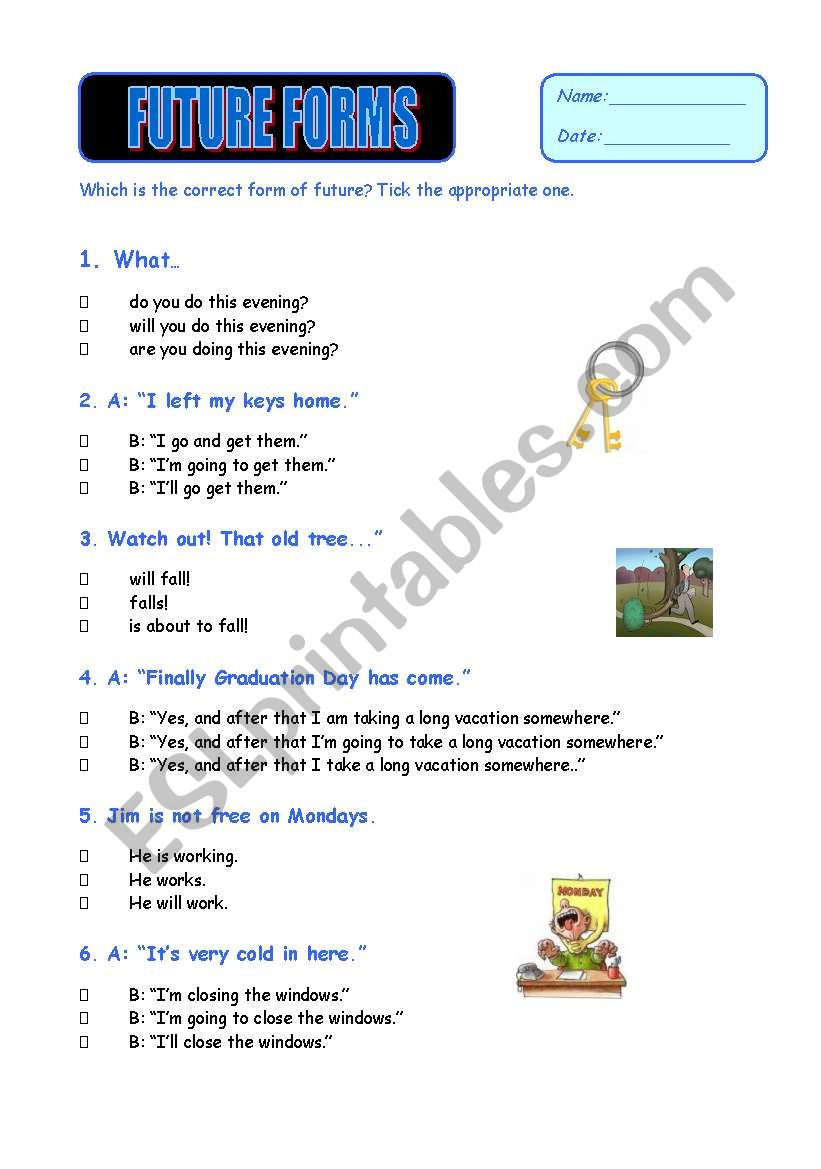 Future Forms - Revision Test worksheet