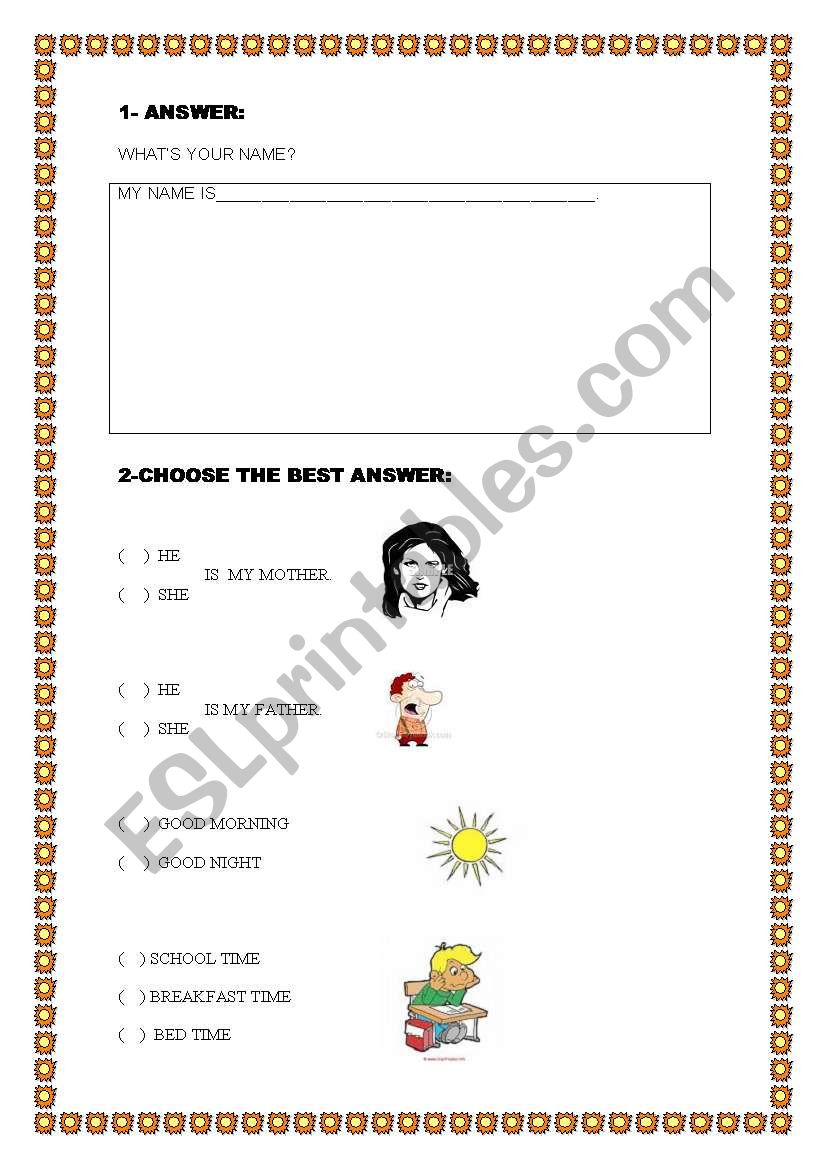 FOR CHILDREN 1 worksheet
