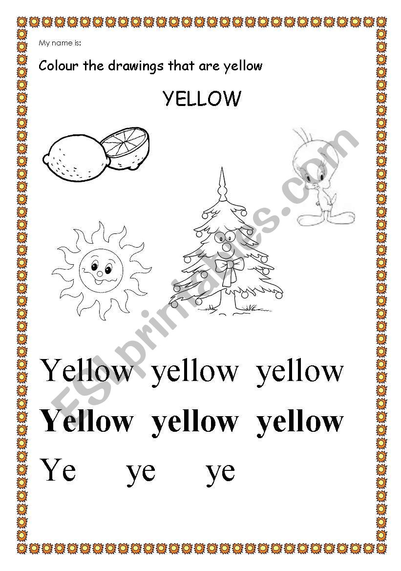yellow worksheet