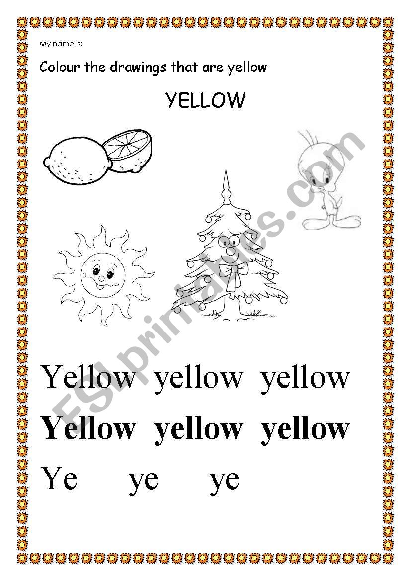 yellow worksheet