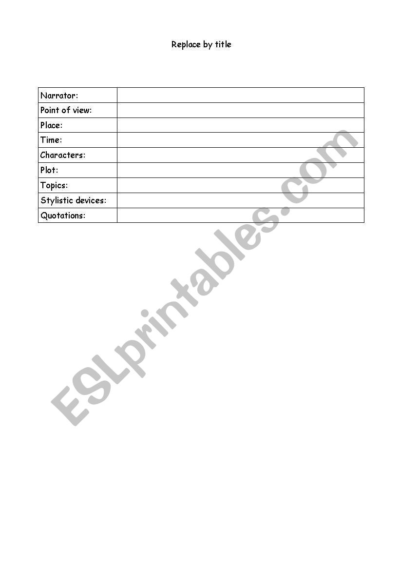 Reading worksheet worksheet