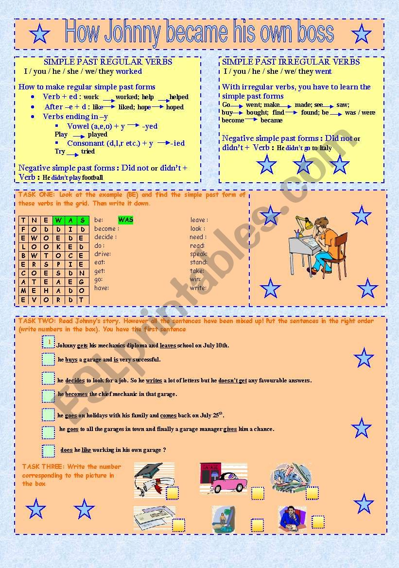 PAST SIMPLE & TELLING SOMEBODY Â´ S STORY: HOW JOHNNY BECAME HIS OWN BOSS