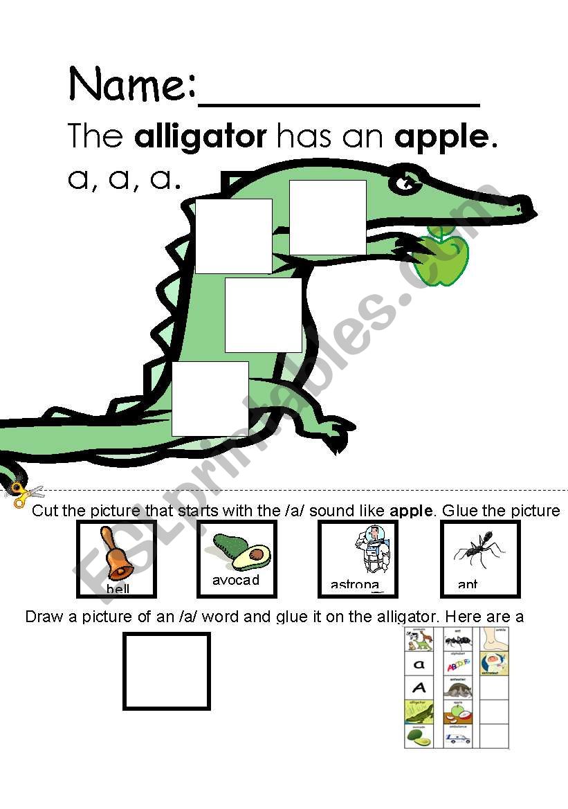 alphabet a  worksheet