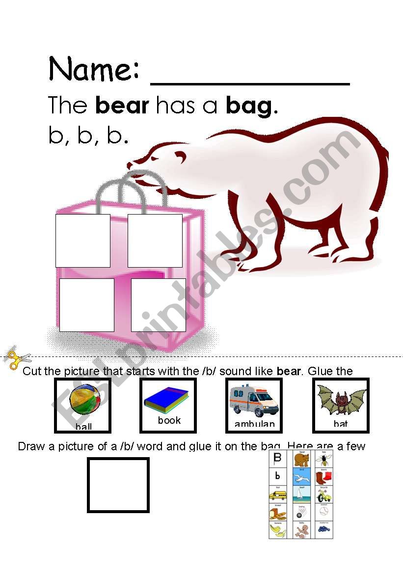 alphabet b  worksheet