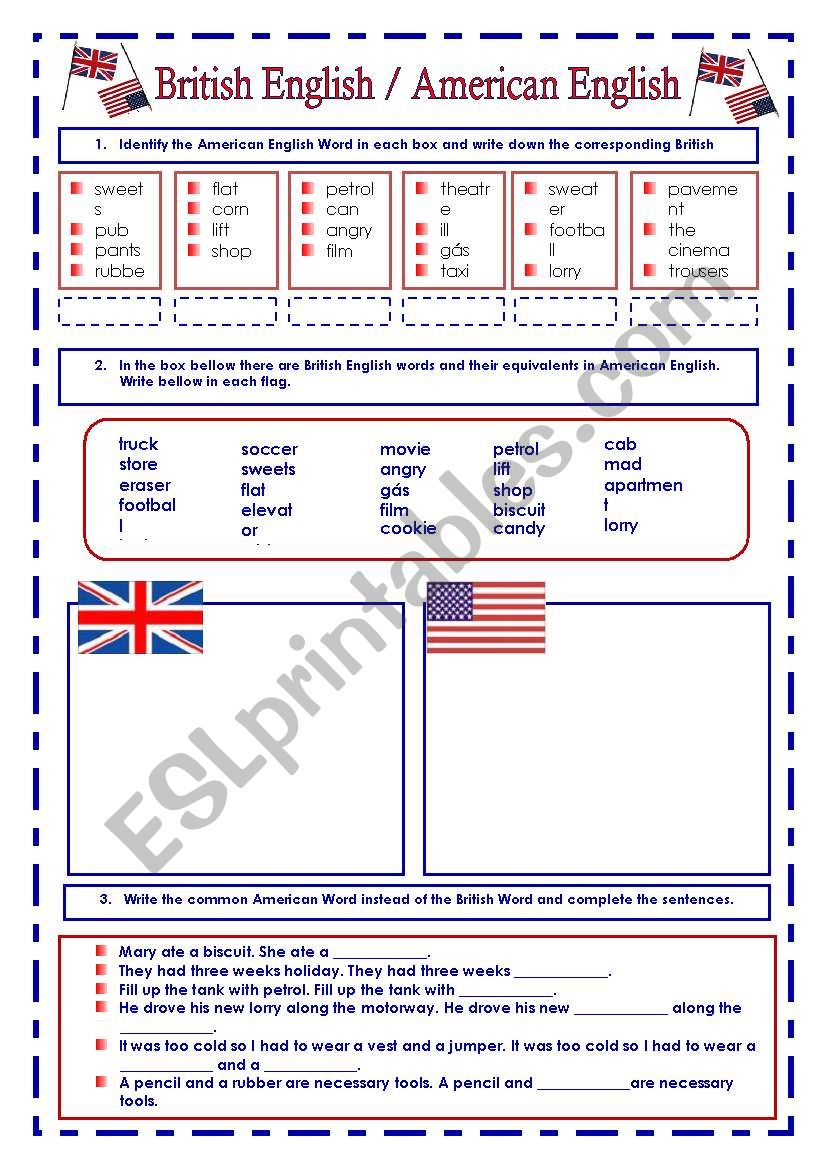 British English  / American English 