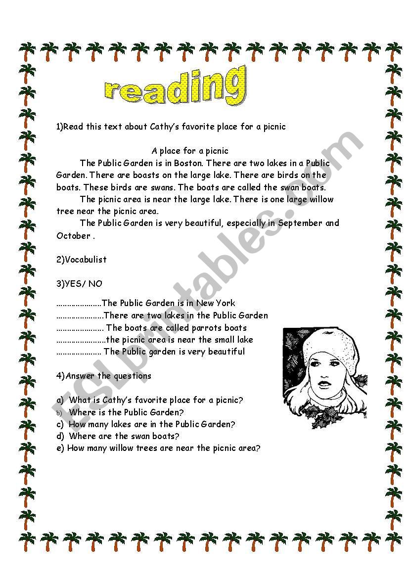 a place for a picnic worksheet