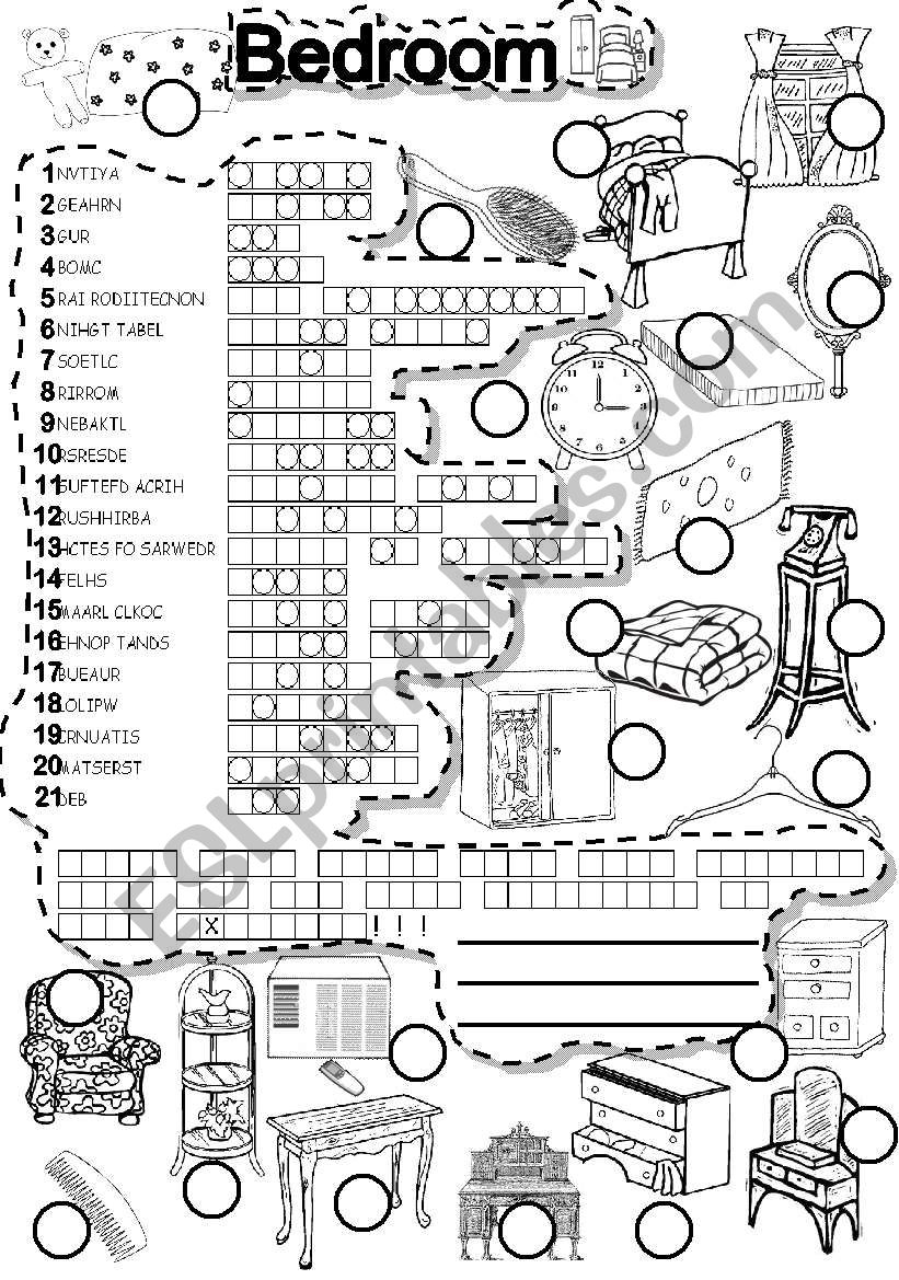 BEDROOM PUZZLE HOME worksheet