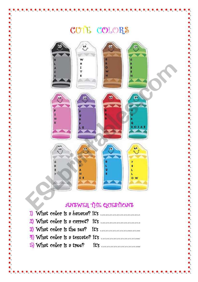 Cute Colors worksheet