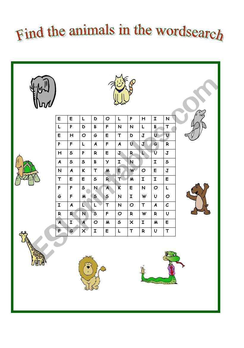 The Animals worksheet