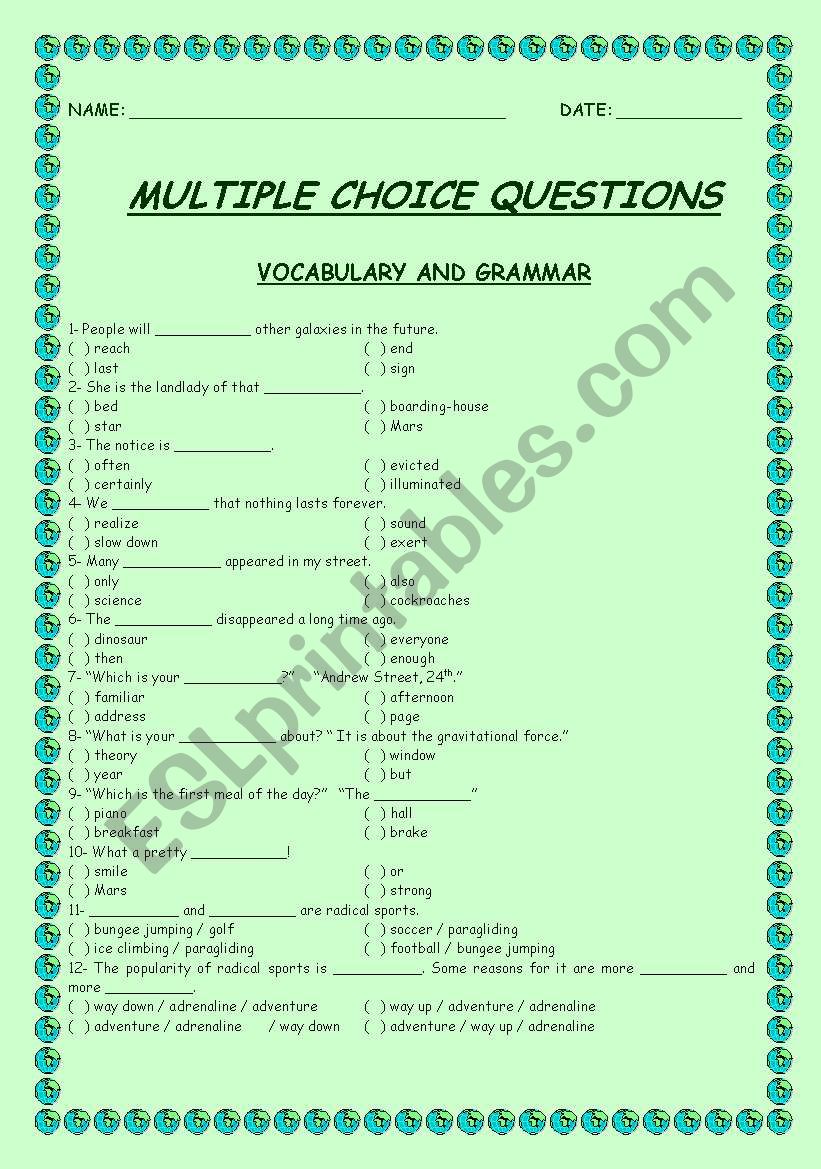 Multiple Choice Questions - part 1