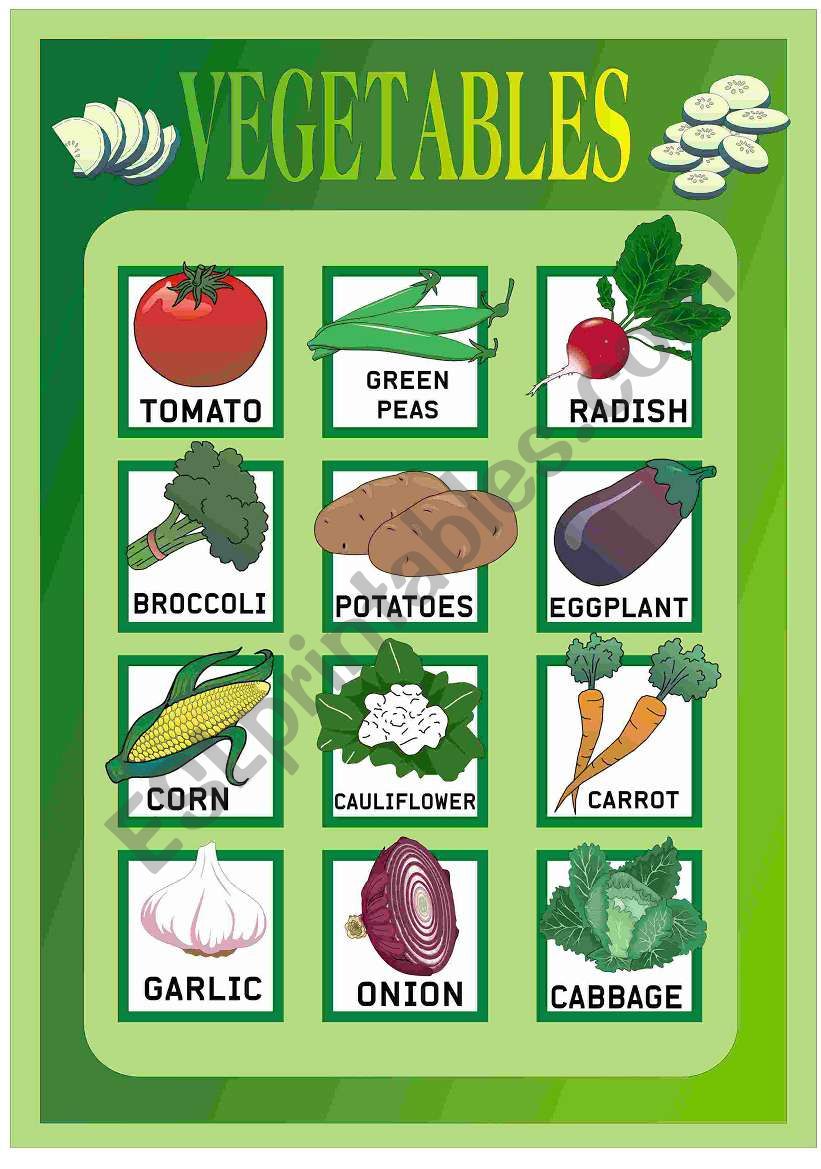 VEGETABLES worksheet