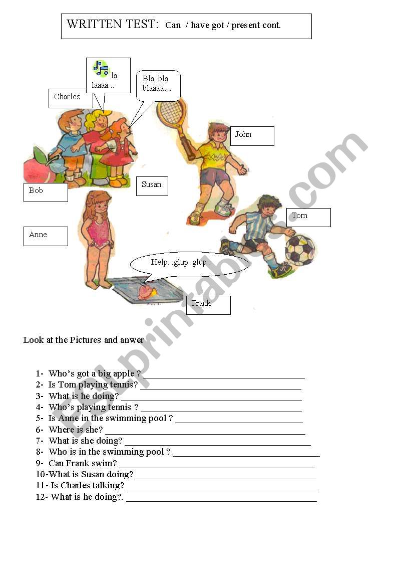 easy test worksheet