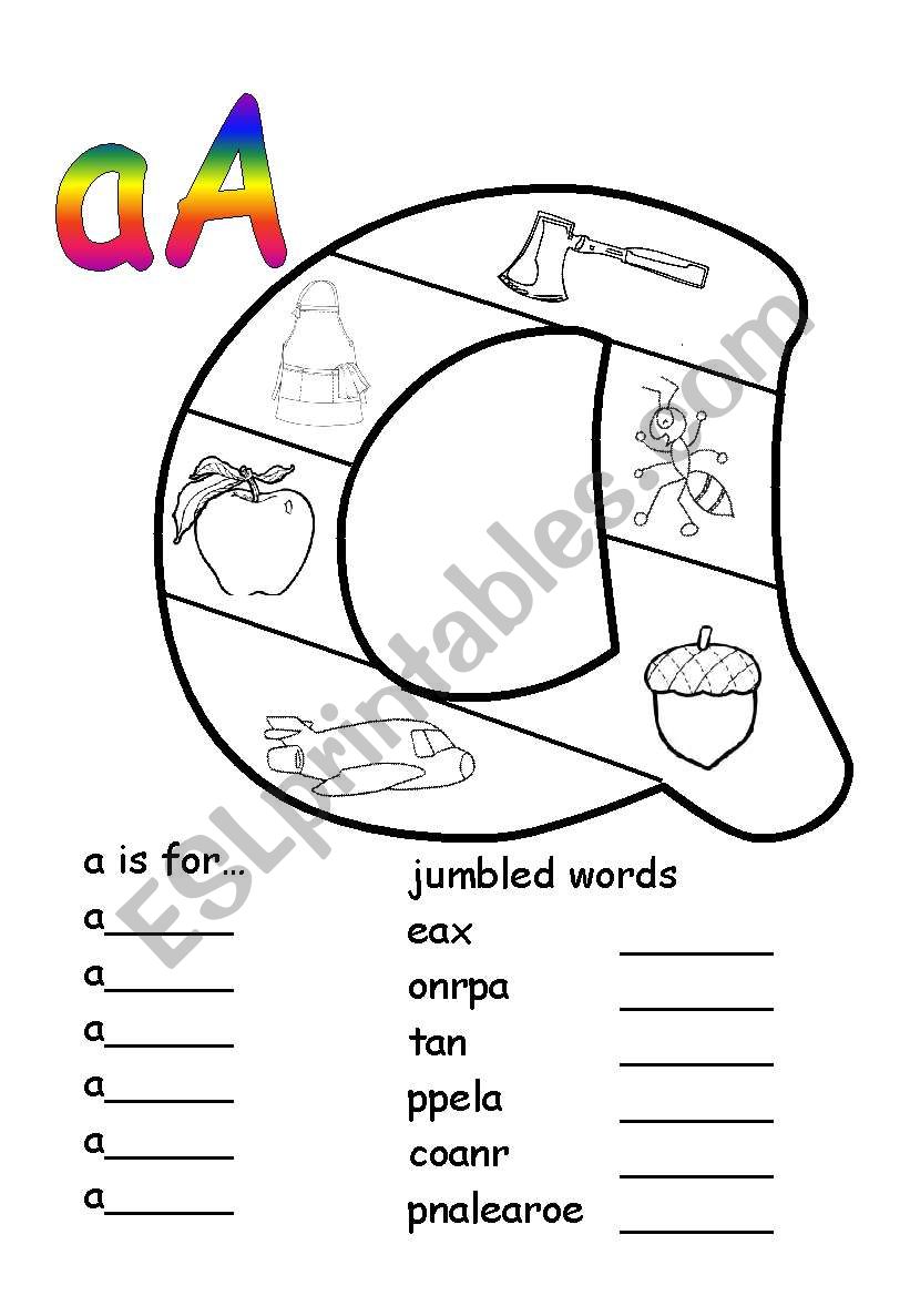 a words worksheet