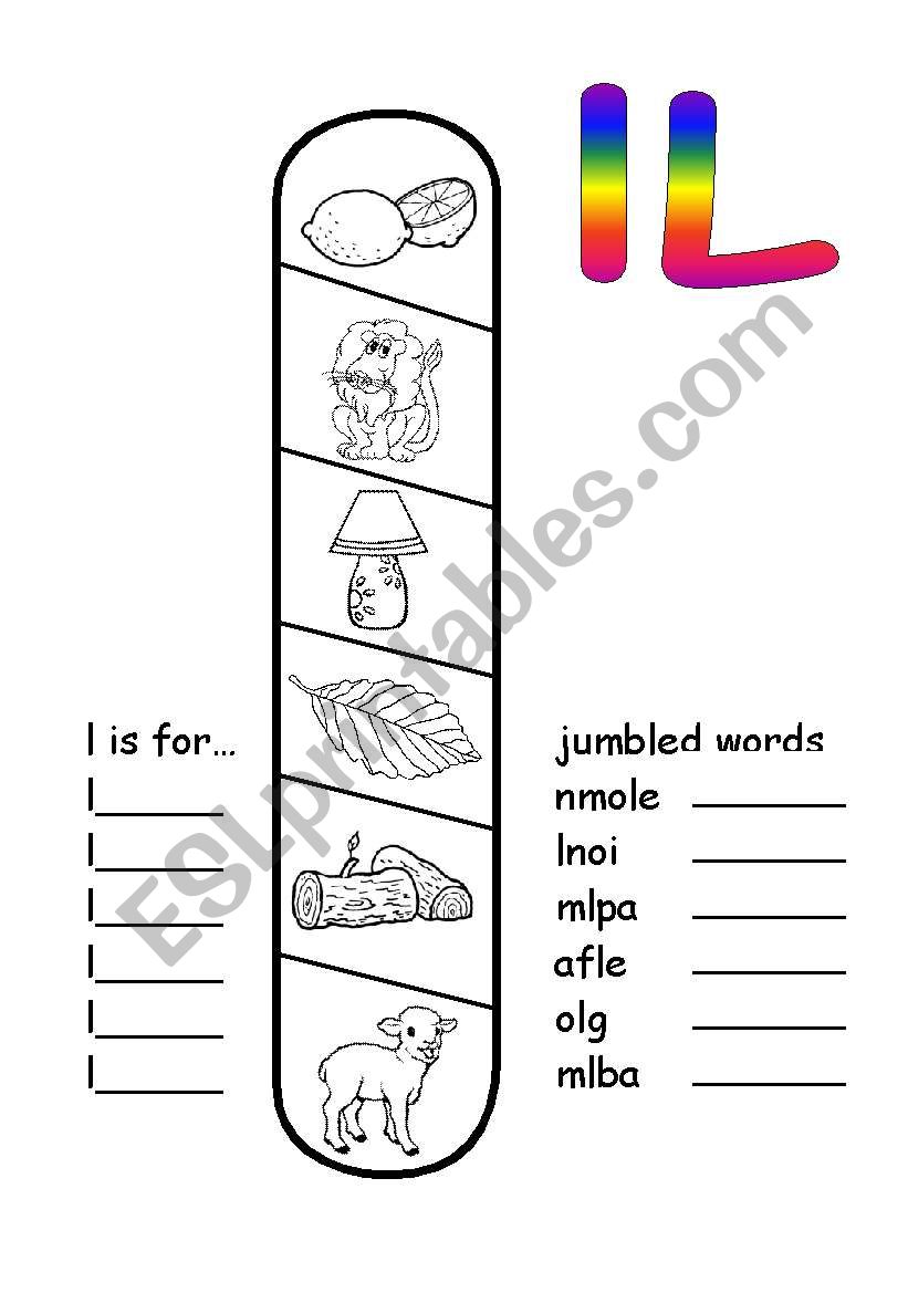 l words worksheet