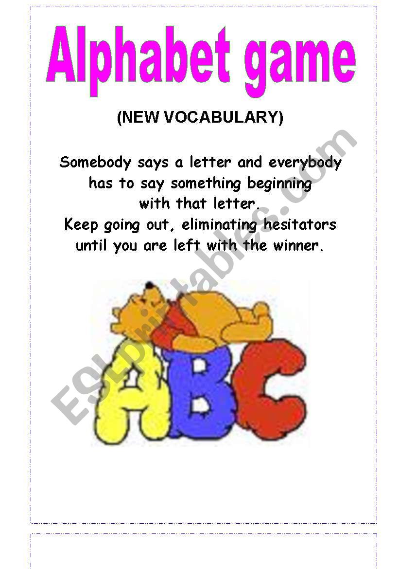 2 VOCABULARY GAMES worksheet