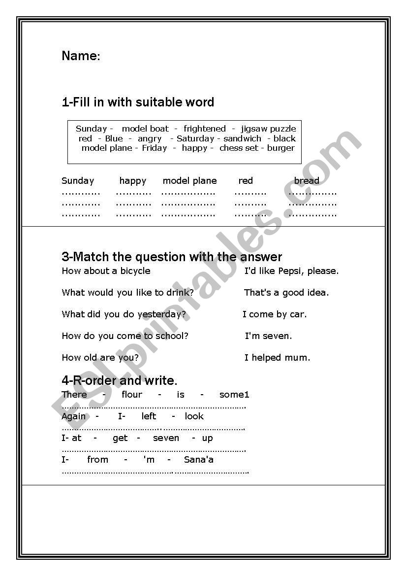 some beginners activities  worksheet