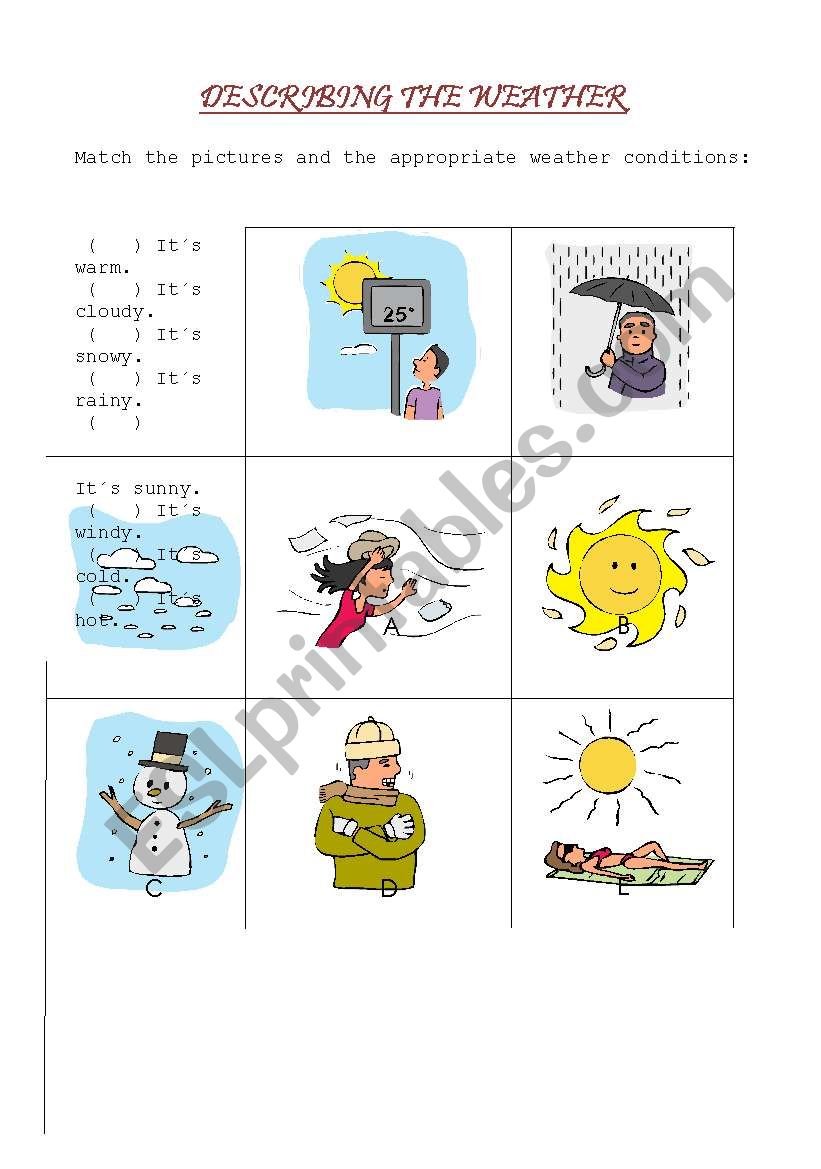 Describing the Weather worksheet