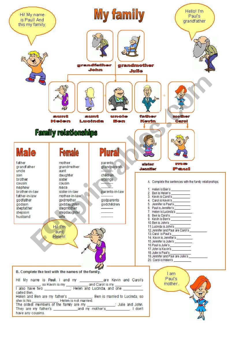 My family 1 (27.07.09) worksheet