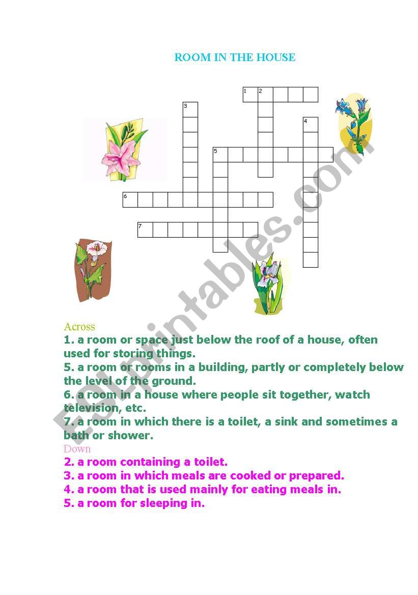 Room in the house worksheet