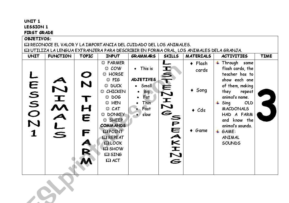 on the farm worksheet