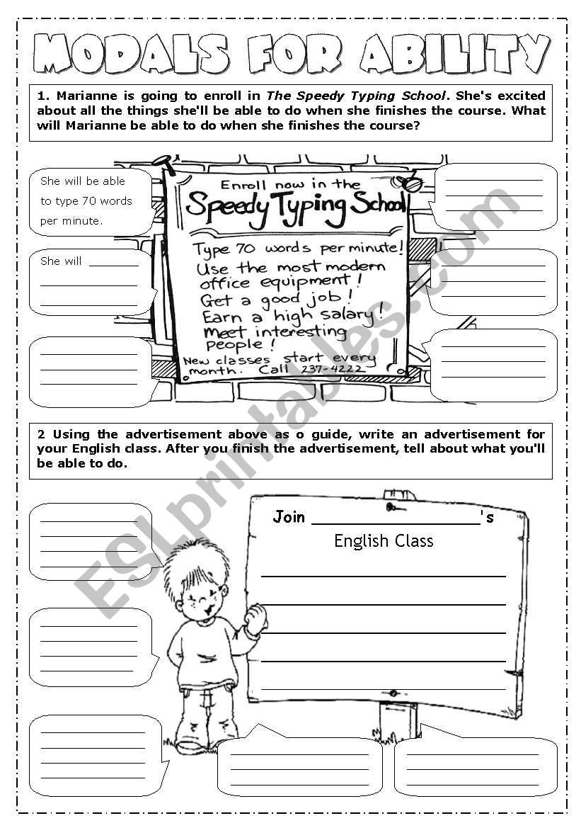 Modals worksheet