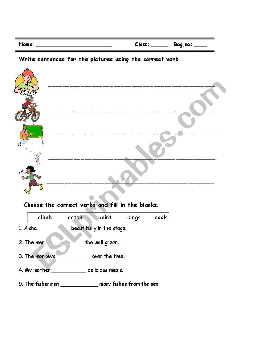 verbs worksheet