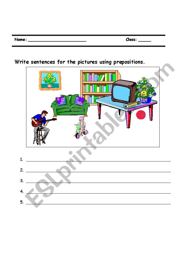 prepositions worksheet