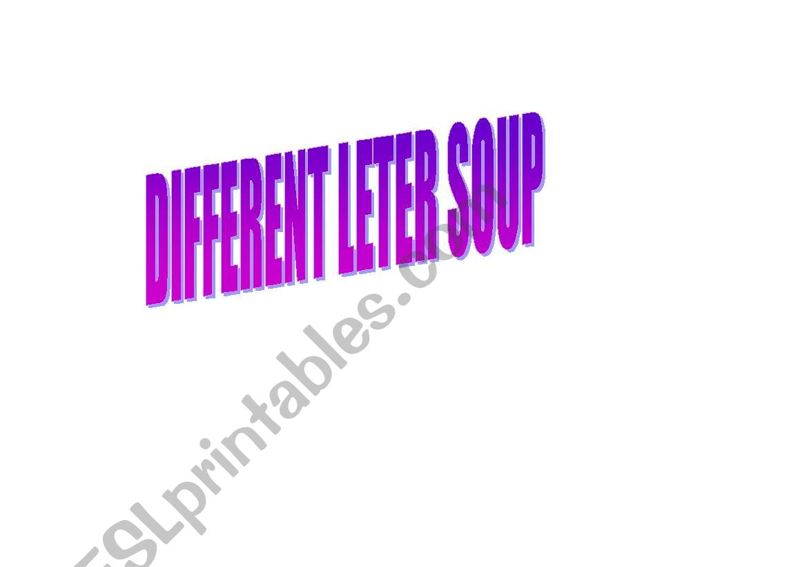 LETTER SOUP worksheet
