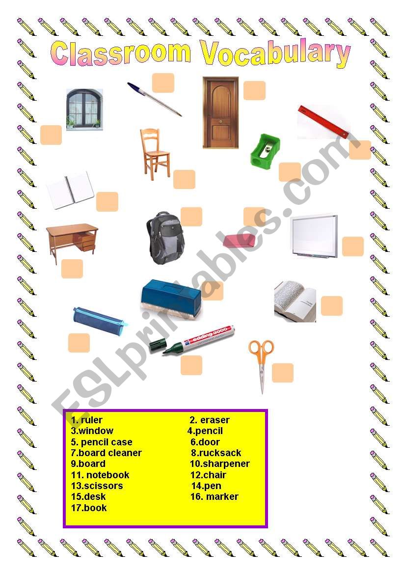 english-worksheets-classroon-vocabulary