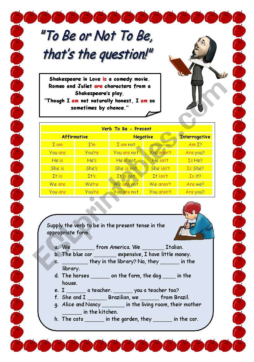 Verb To Be Practice worksheet