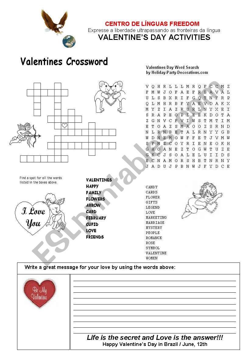Valentines day worksheet