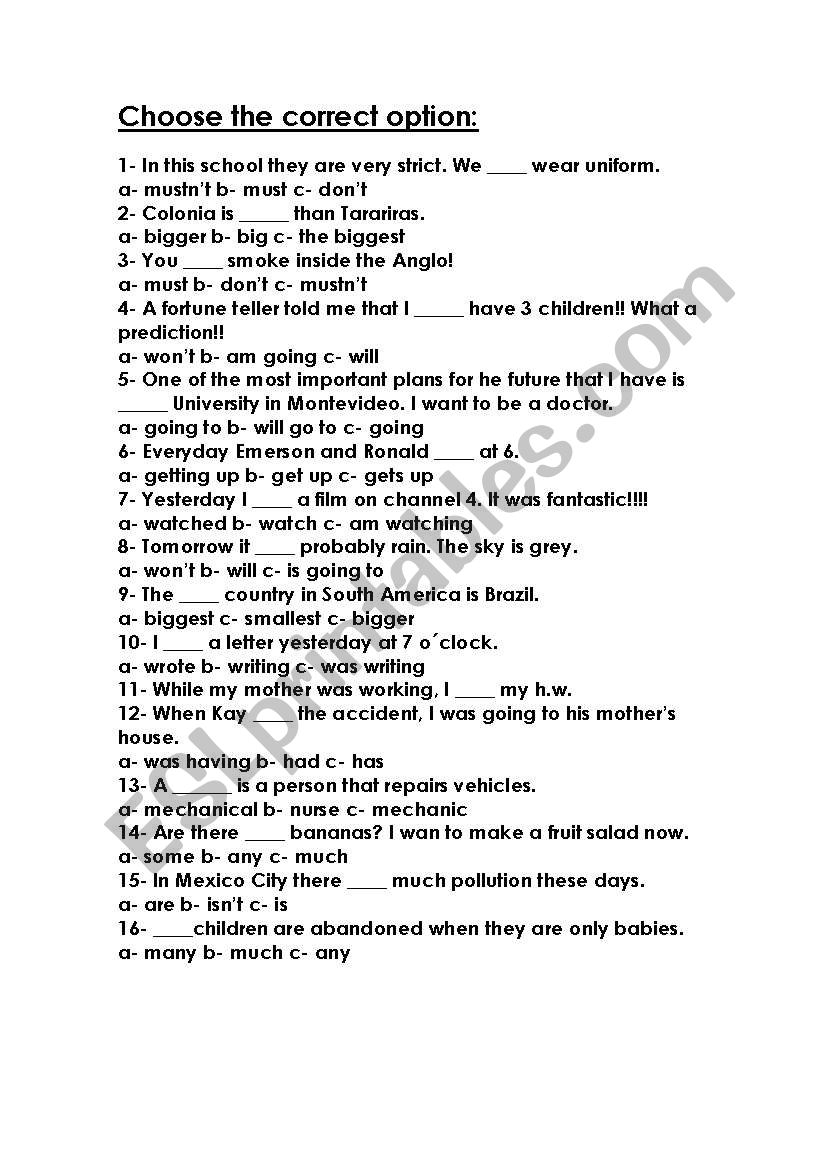 english-worksheets-choose-the-correct-option