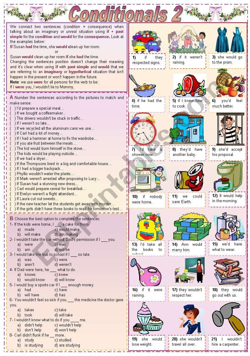 Conditionals 2 (Grammar guide + exercises)