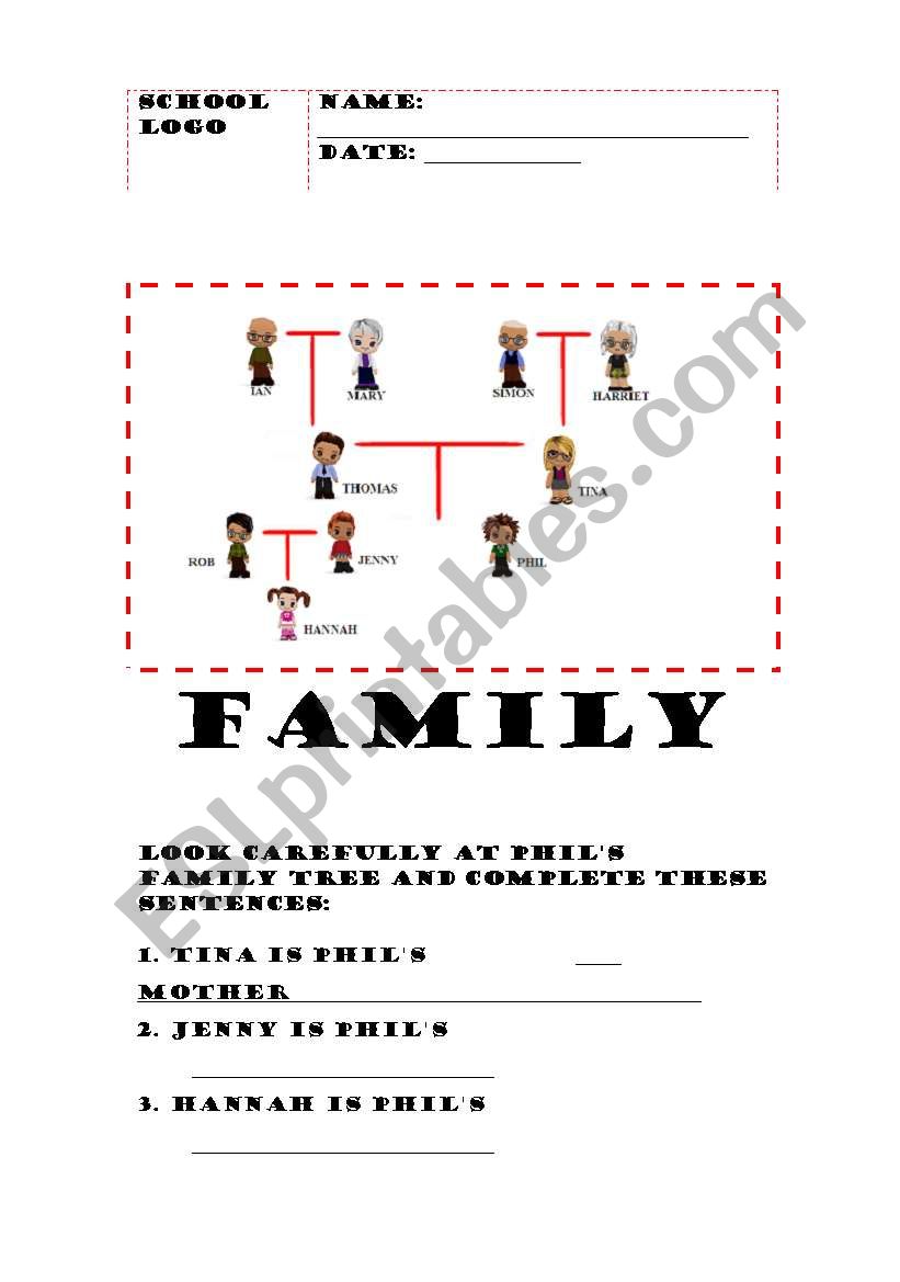 Family worksheet