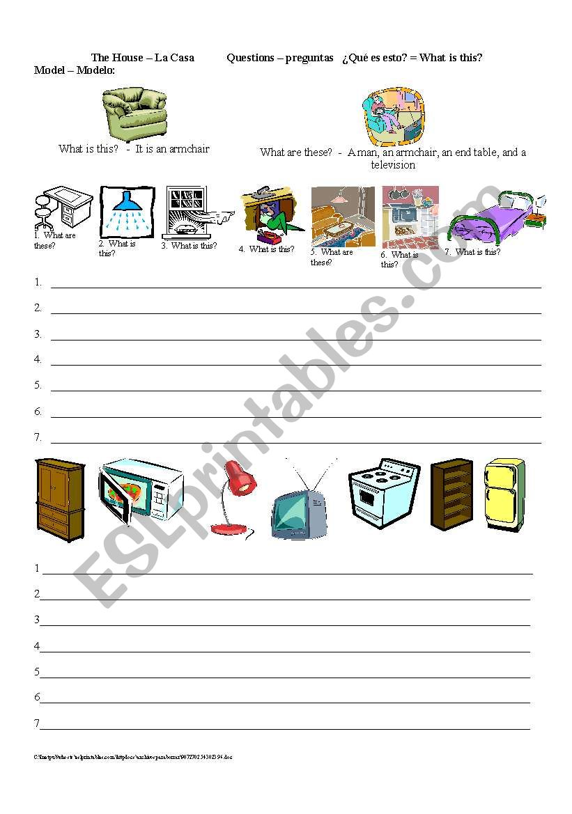 The House - La Casa worksheet