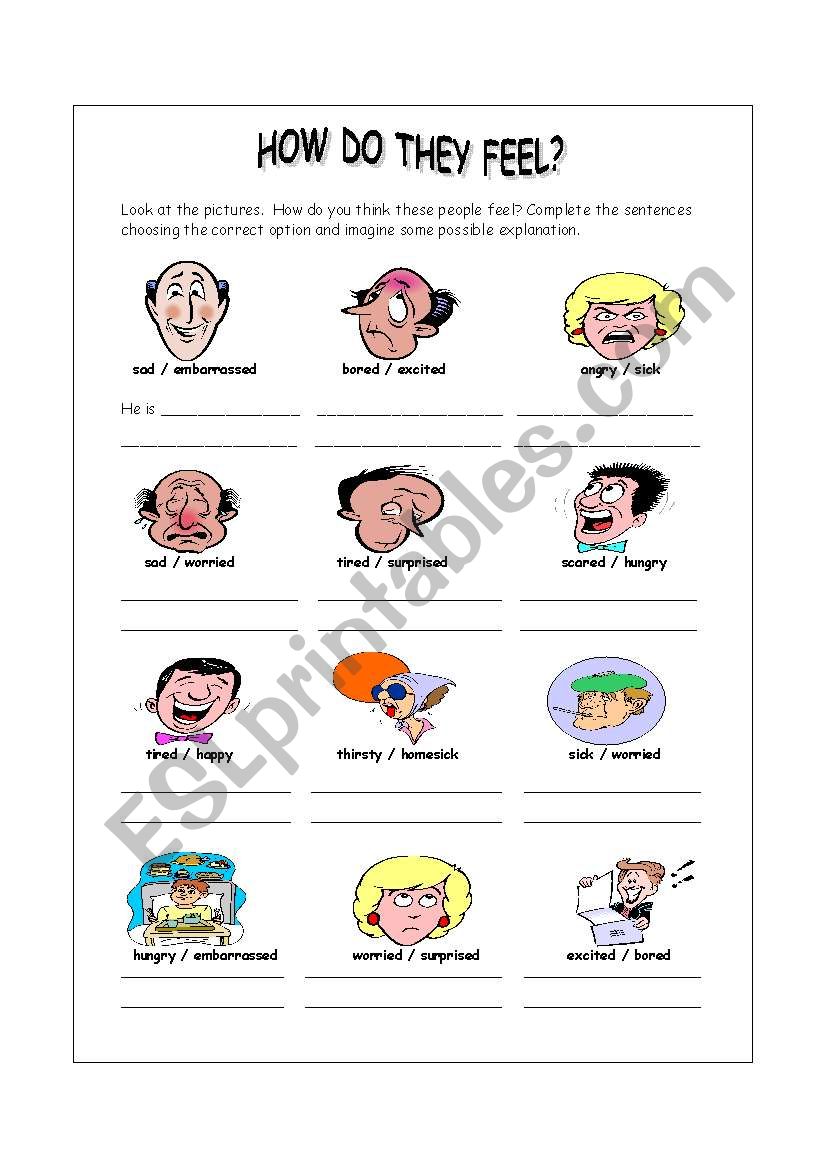 Emotions worksheet