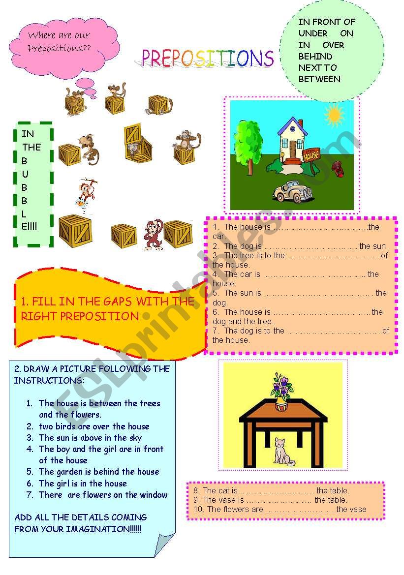 prepositions worksheet