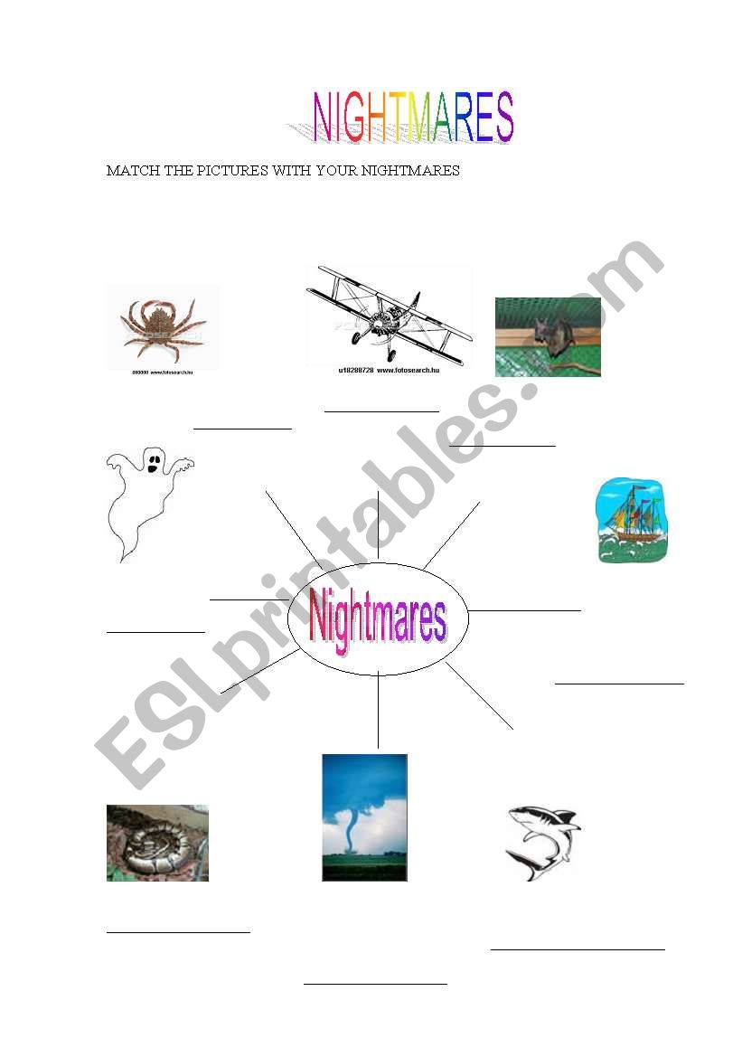 Nightmares worksheet