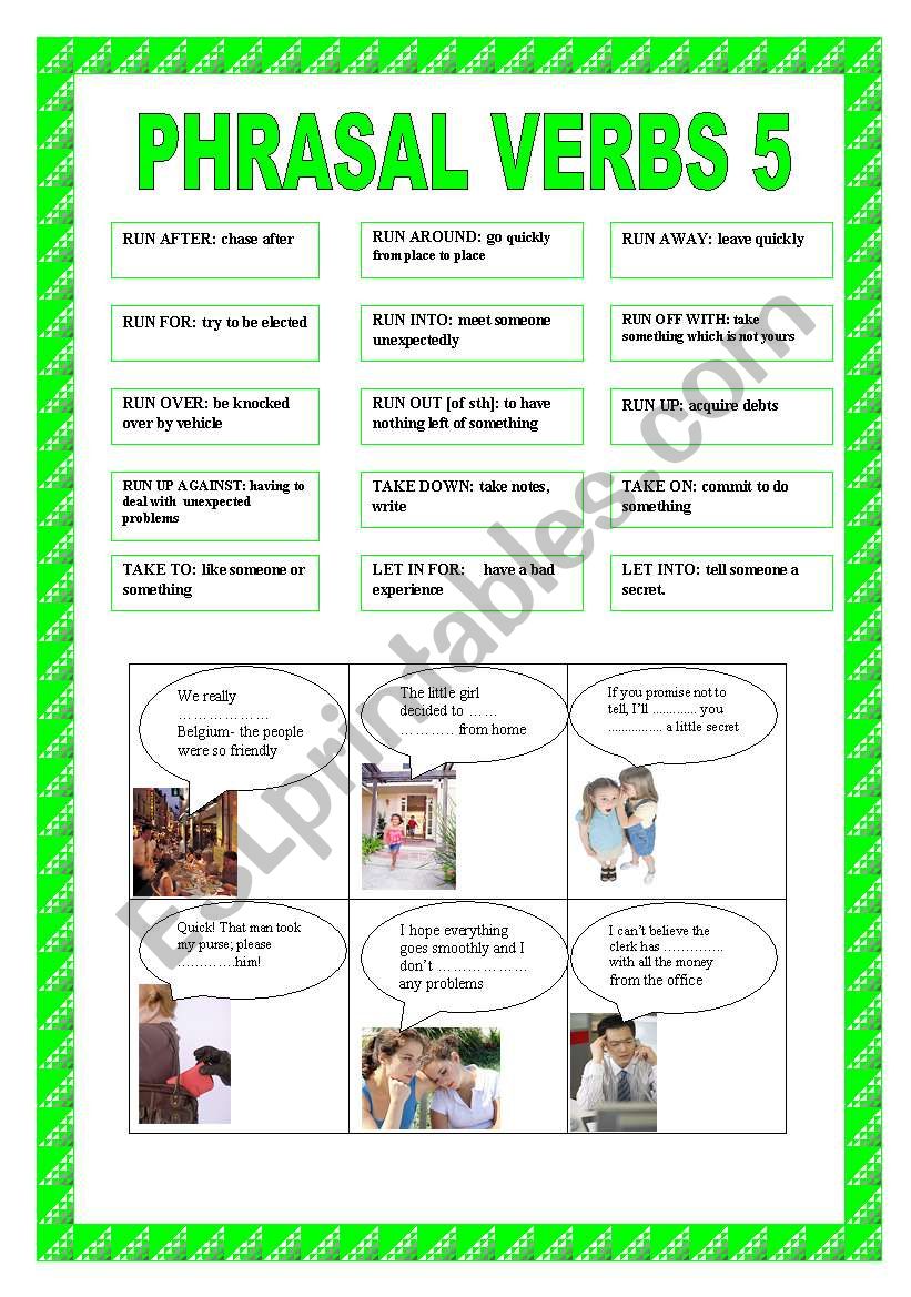 PHRASAL VERBS 5 worksheet