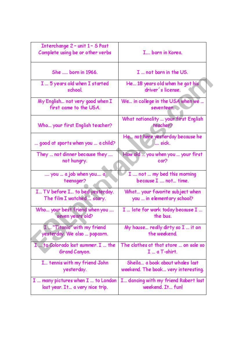 Simple Past slips - Conversation in class