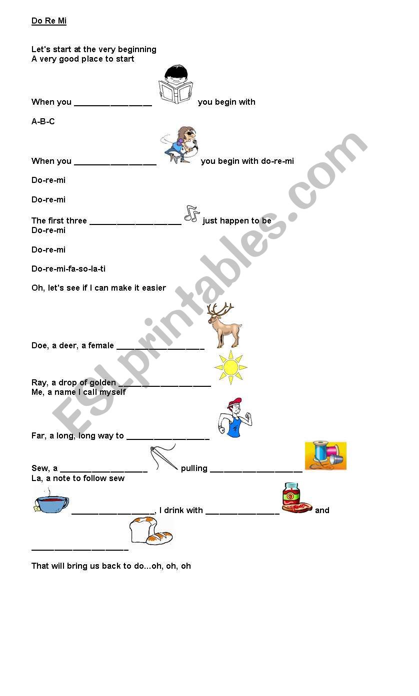 Do Re Mi  song worksheet