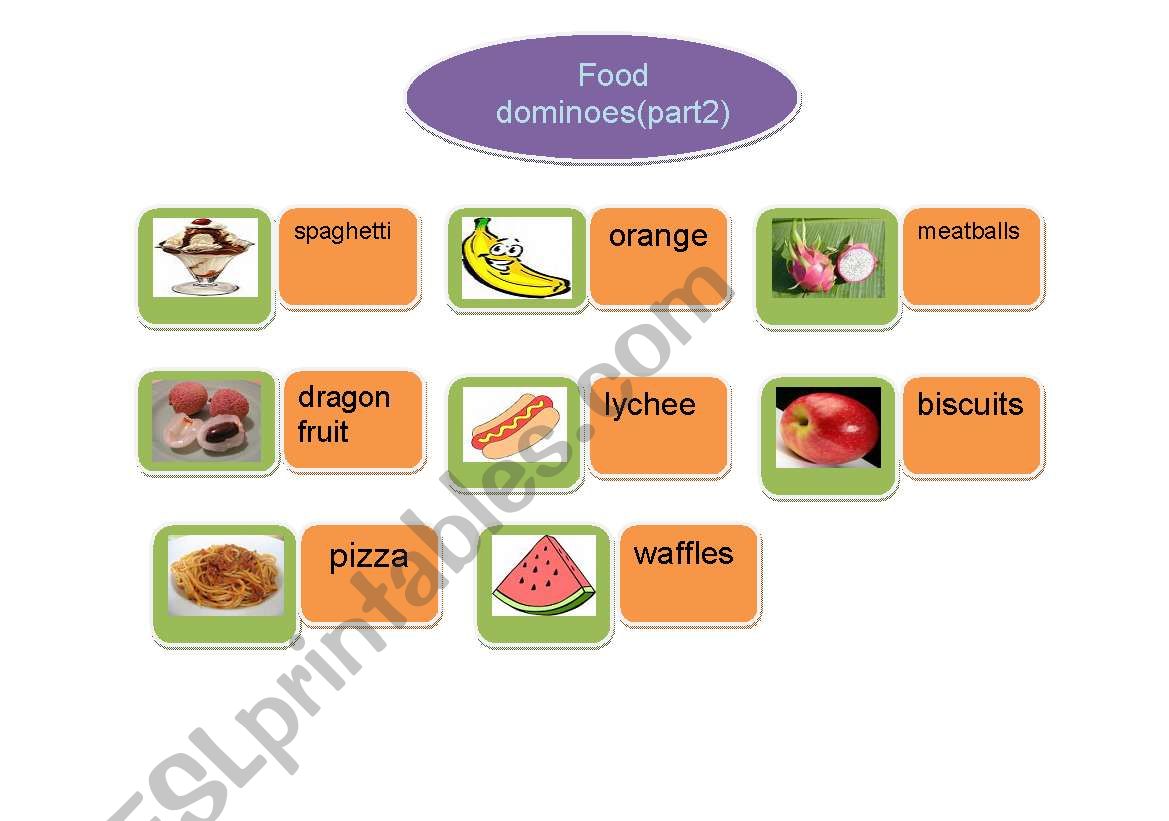 food dominoes worksheet