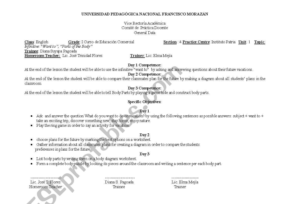lesson plan, EFL public institutes in latinoamerica