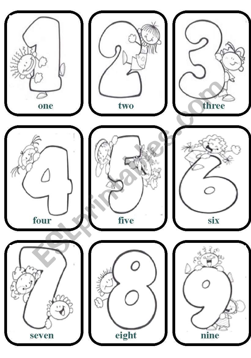 Numbers Games Cards (B&W) worksheet