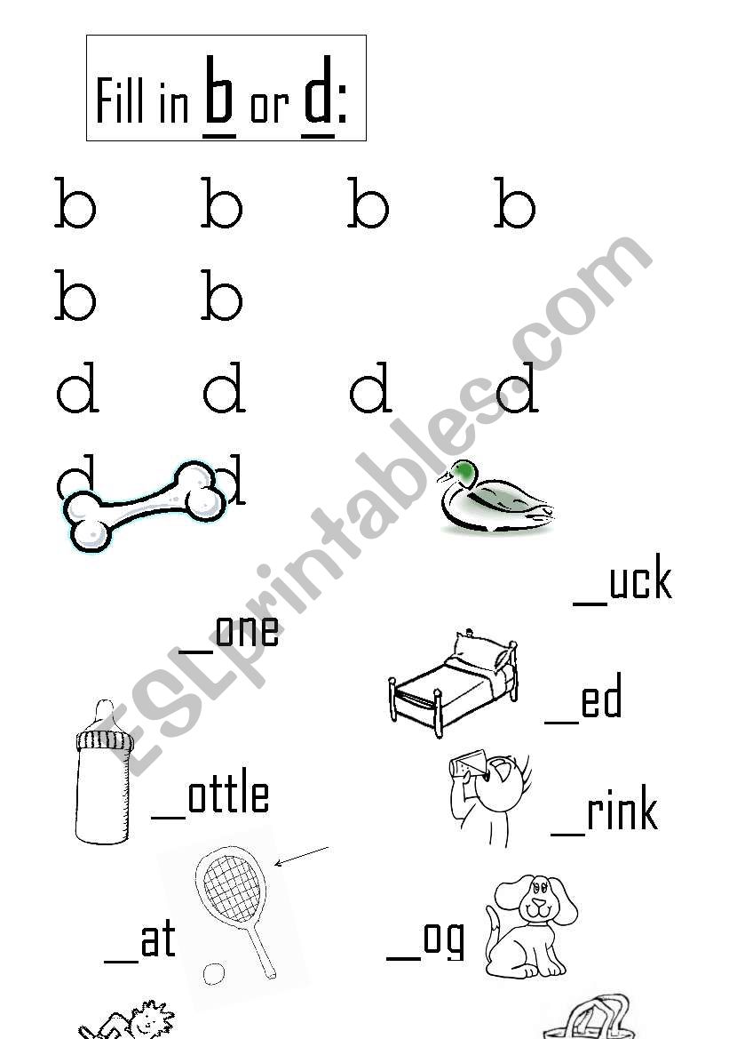 Choose b or d worksheet