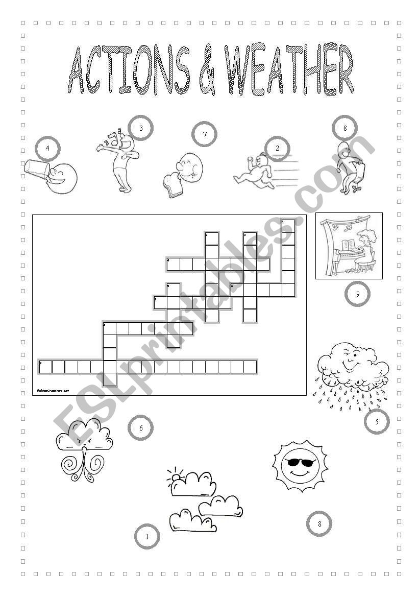 ACTIONS (PRESENT CONTINUOUS) & WEATHER