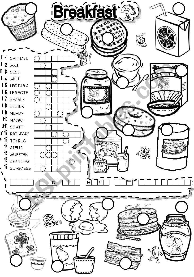 BREAKFAST PUZZLE worksheet